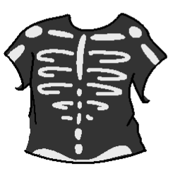 black skeleton t shirt